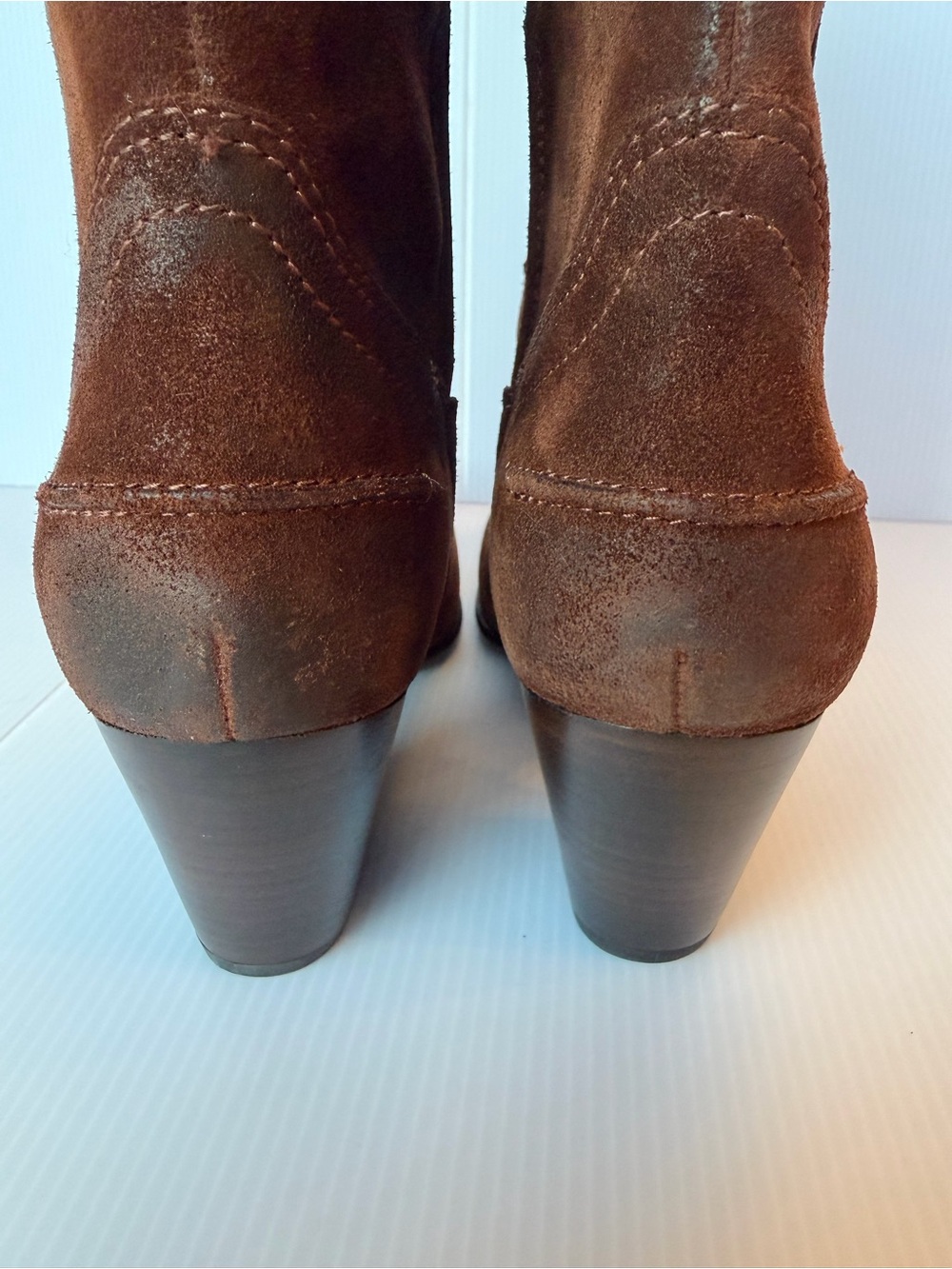 NWB Frye Renee Seam Tall Suede Western Boots 9.5M - Picture 5 of 15